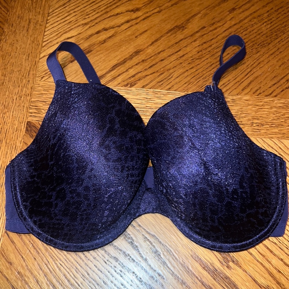 👙Navy pattern underwire Bra 34DD M&S